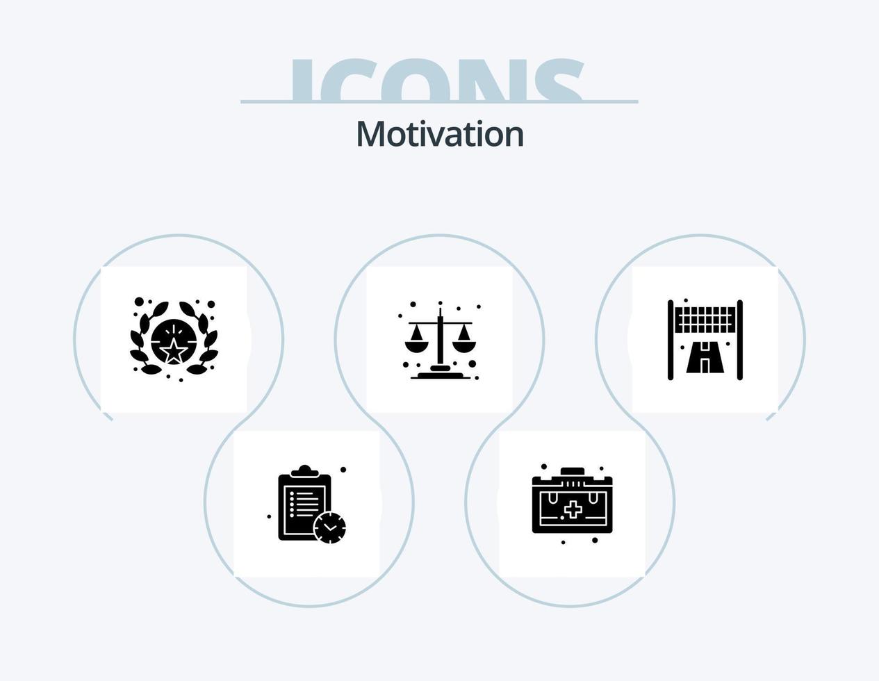 Motivations-Glyphen-Icon-Pack 5 Icon-Design. . Sport. Stern. Linie. eben vektor