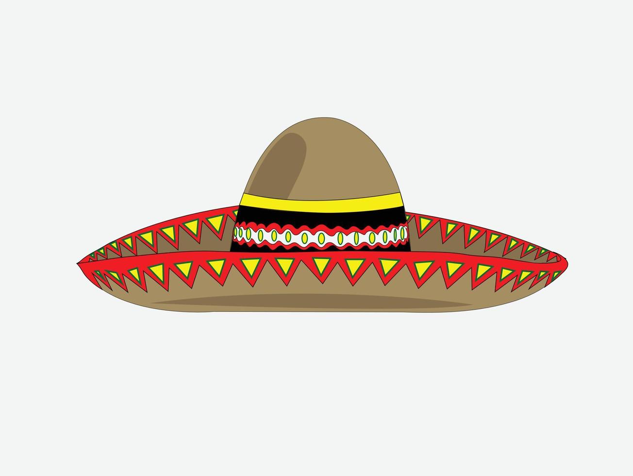 Sombrero-Hut-Vektor-Illustration auf weißem Hintergrund vektor