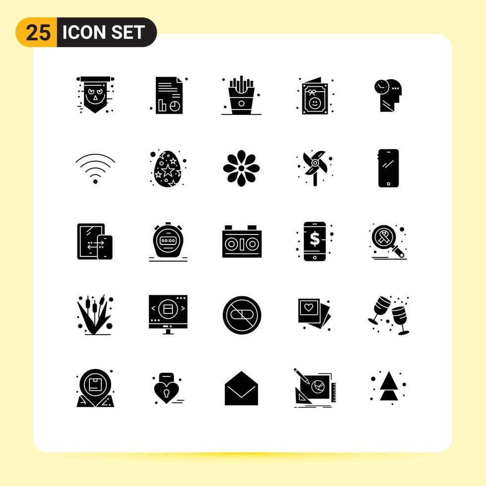 modern uppsättning av 25 fast glyfer pictograph av sinne fest dryck inbjudan födelsedag redigerbar vektor design element