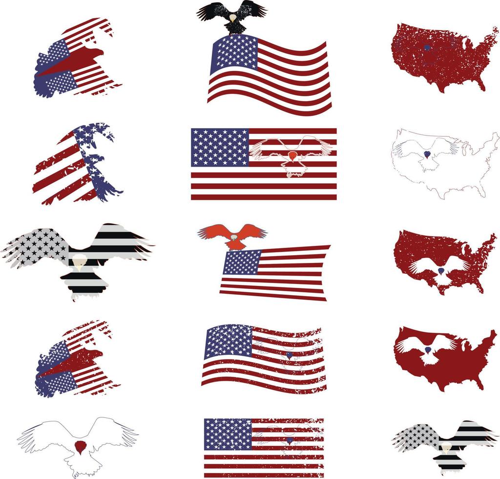 Usa-Flaggendesign bearbeitbare Vektordatei und neue Konzeptidee. vektor