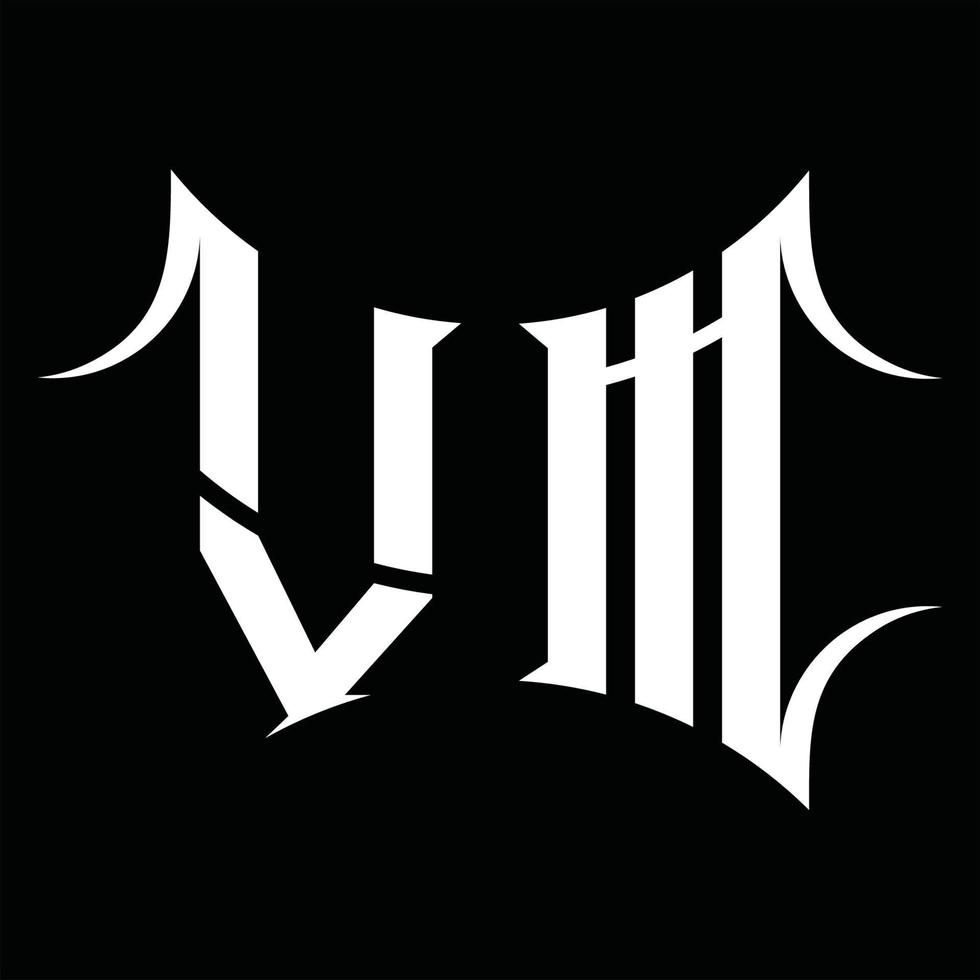 vm-Logo-Monogramm mit abstrakter Form-Design-Vorlage vektor