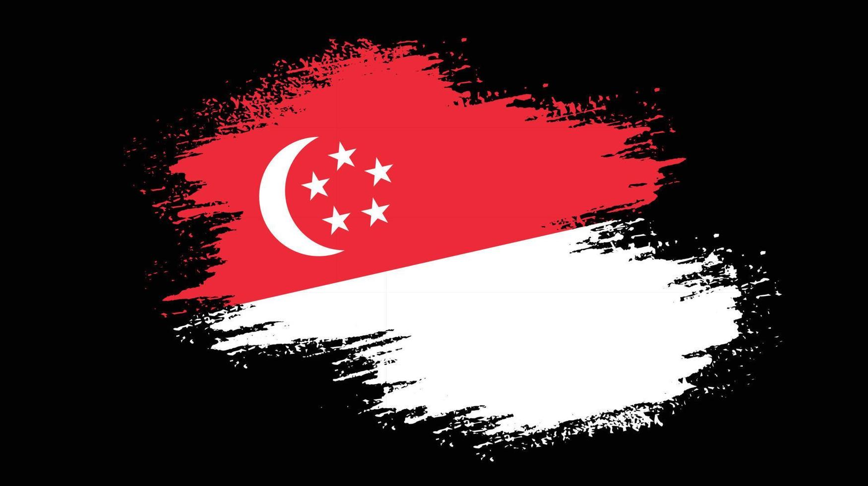 Neuer Handpinsel Singapur-Flaggenvektor vektor