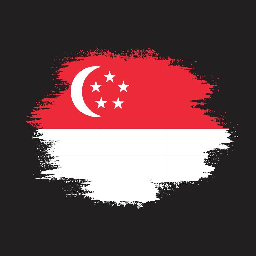 verblasster Grungy-Stil Singapur-Flaggenvektor vektor
