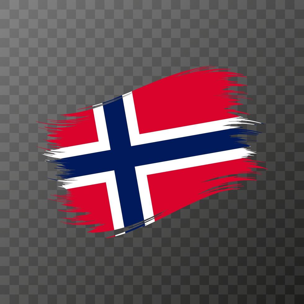 Norge nationell flagga. grunge borsta stroke. vektor
