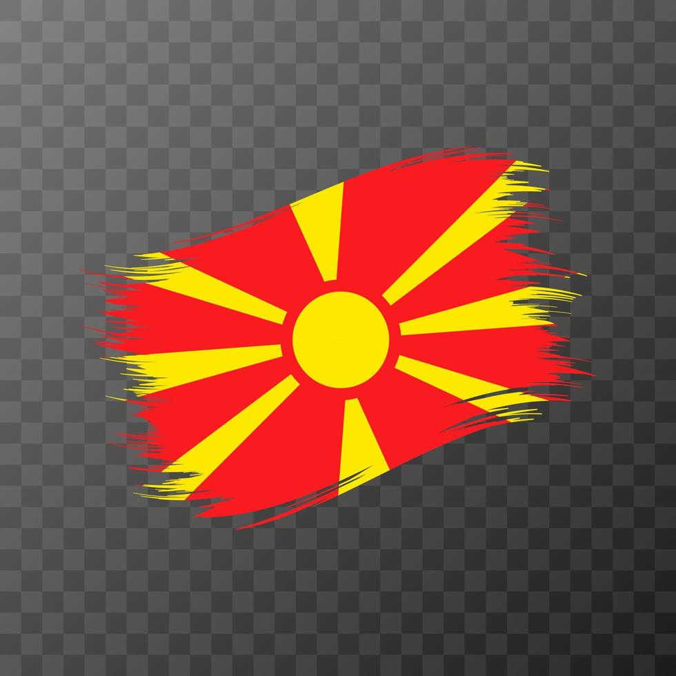 norr macedonia nationell flagga. grunge borsta stroke. vektor