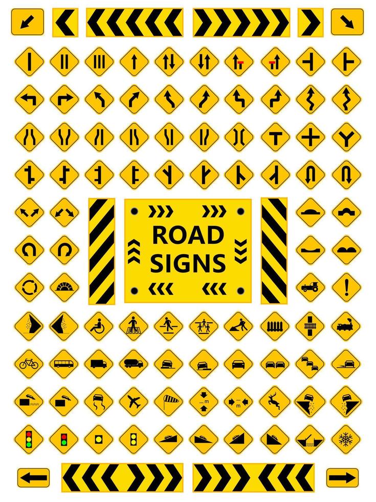 trafik och väg tecken. vektor illustration.