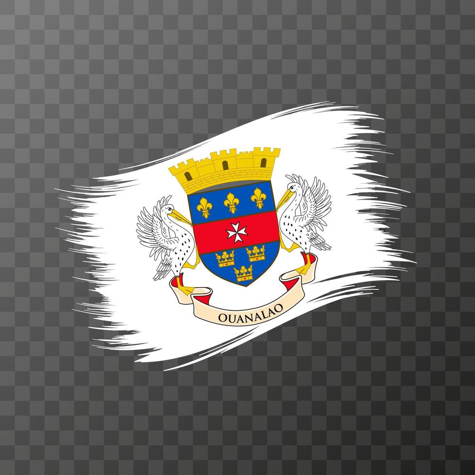 nationalflagge von saint barthélemy. Grunge-Pinselstrich. vektor