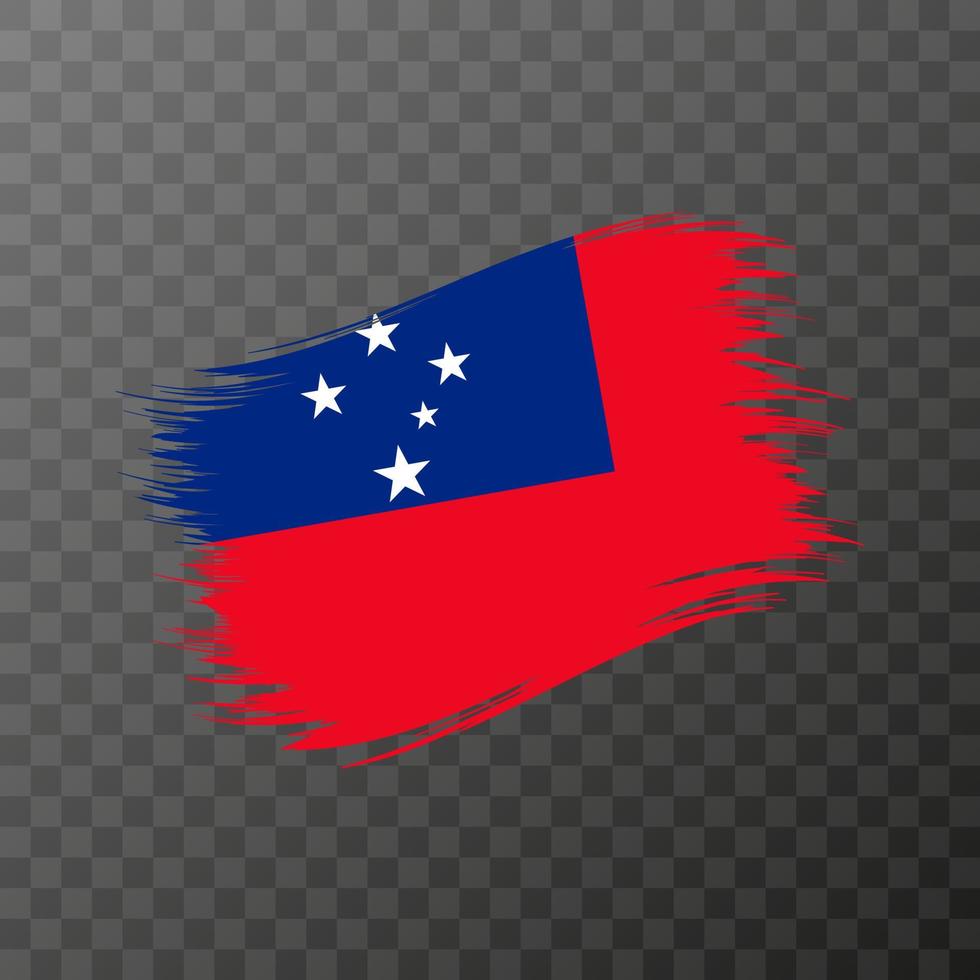 samoa nationell flagga. grunge borsta stroke. vektor