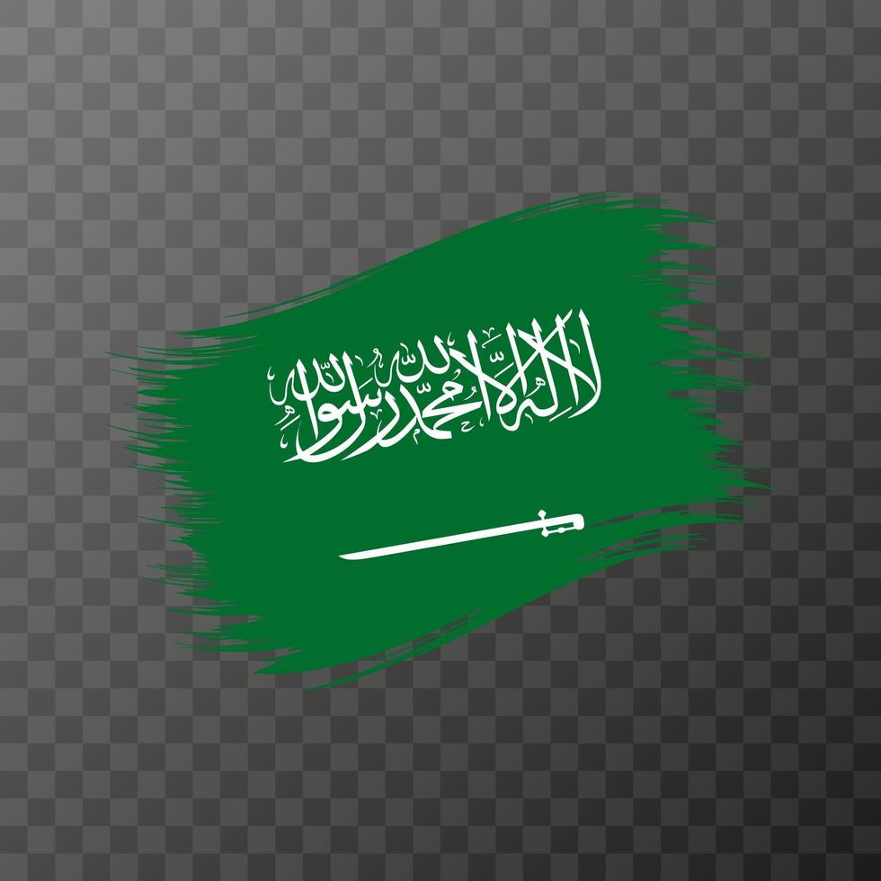 Saudi-Arabien Nationalflagge. Grunge-Pinselstrich. vektor