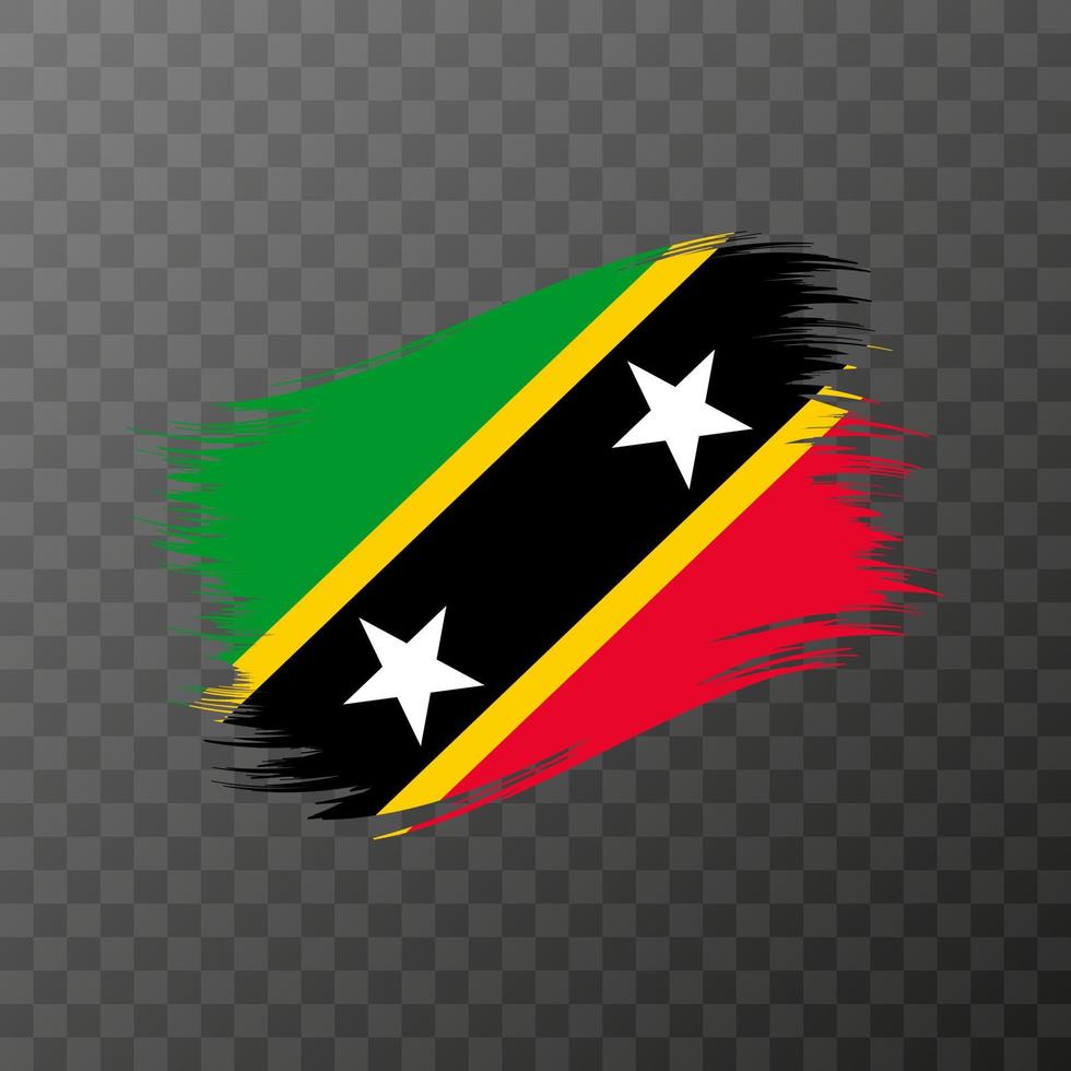 St. Kitts und Nevis Nationalflagge. Grunge-Pinselstrich. vektor