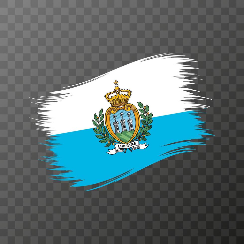 san marino nationell flagga. grunge borsta stroke. vektor