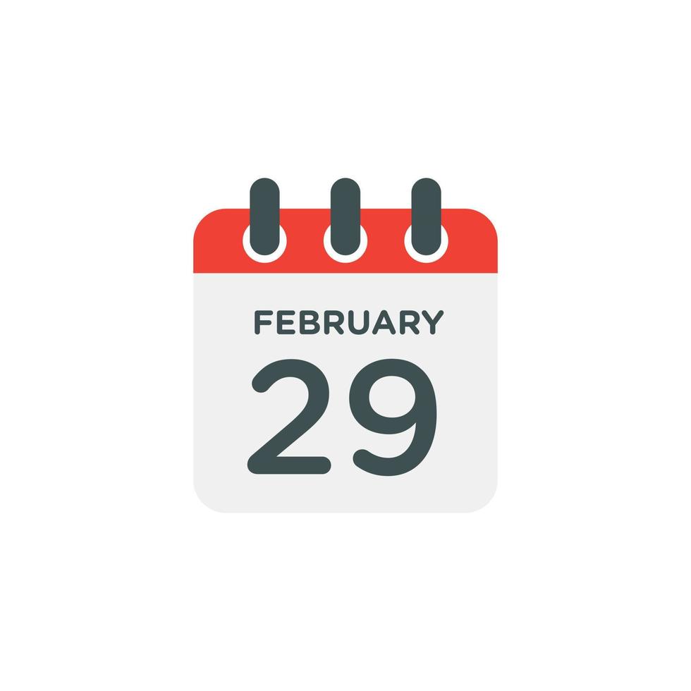 Schalttag Kalender 29. Februar Design Vector Illustration.