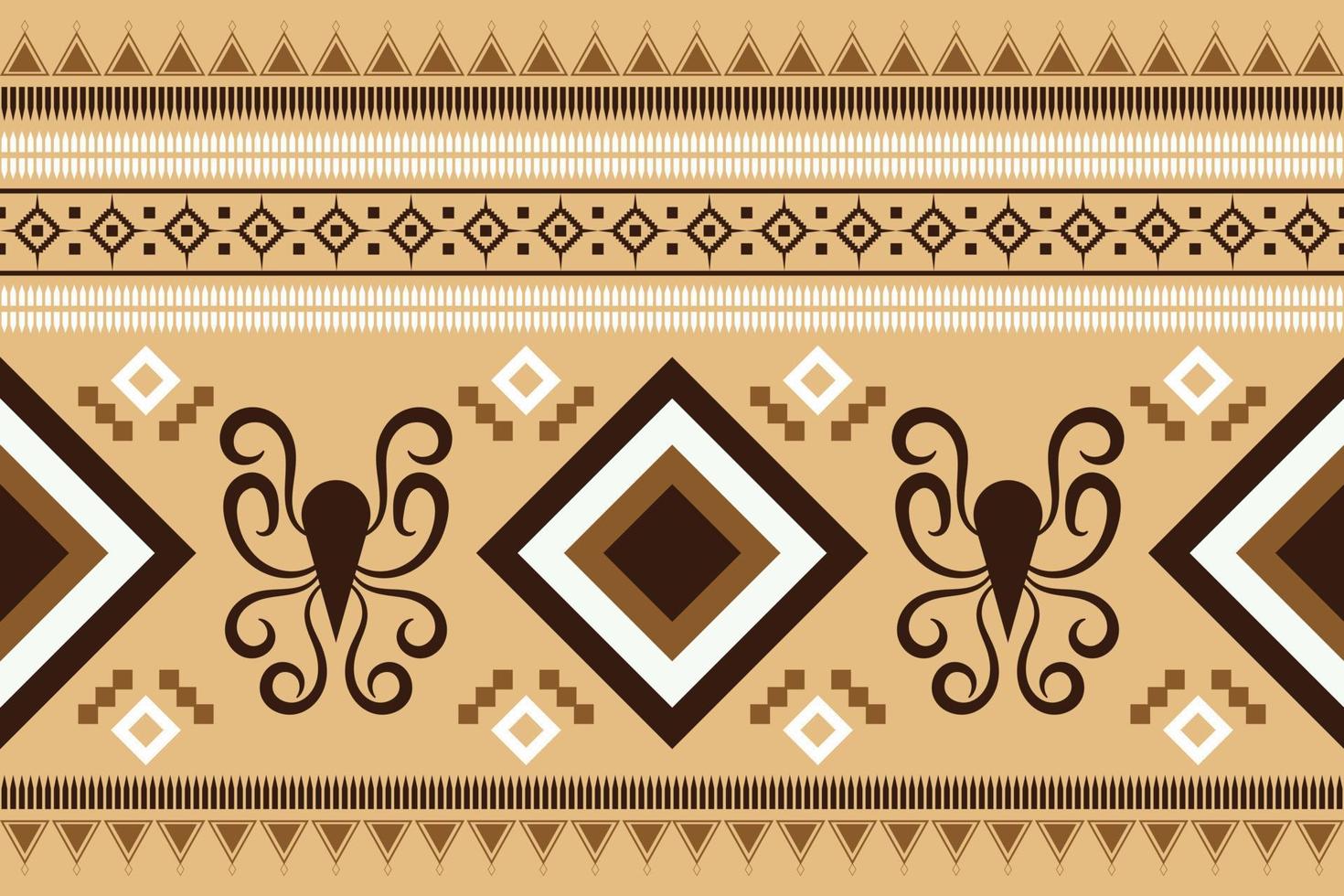 geometrischer stil des ethnischen stoffmusters. Sarong aztekisches ethnisches orientalisches Muster traditioneller orangefarbener Hintergrund. abstrakt, vektor, illustration. Verwendung für Textur, Kleidung, Verpackung, Dekoration, Teppich. vektor