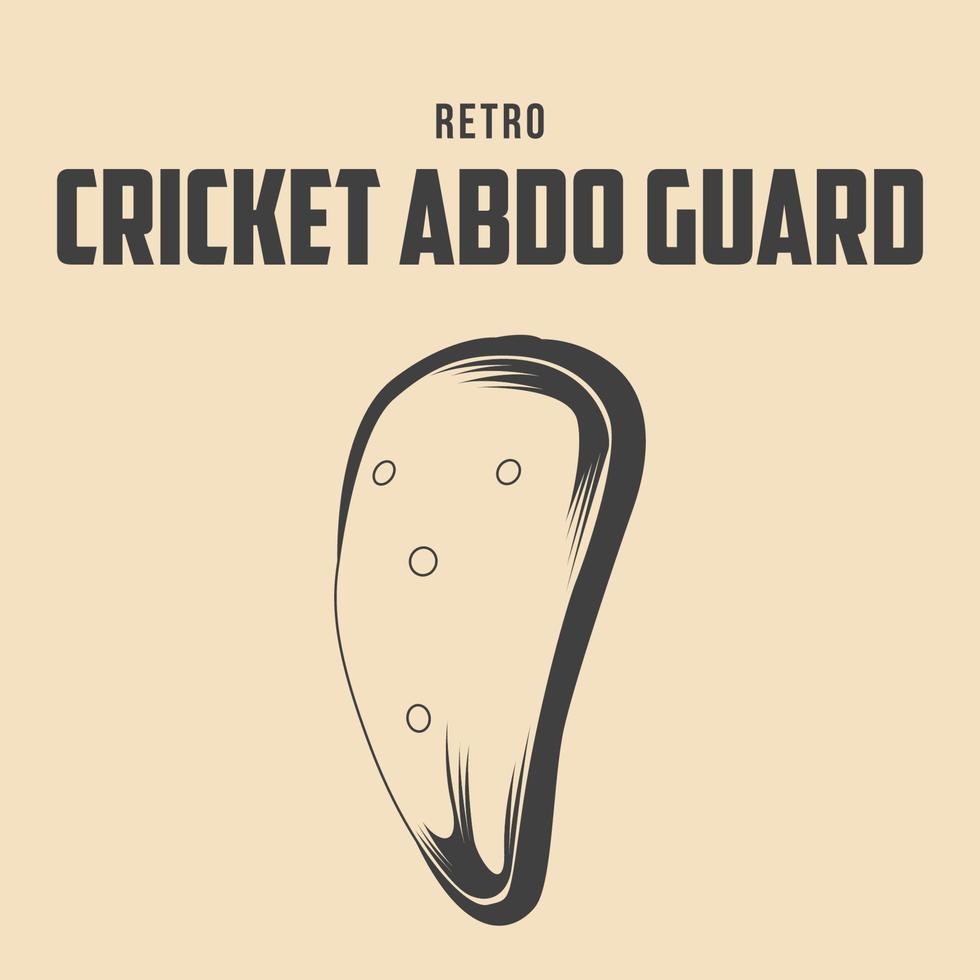 Retro-Cricket-Abdo-Guard-Vektor-Lagerillustration, Vintage-Cricket-Ausrüstungsvektor vektor