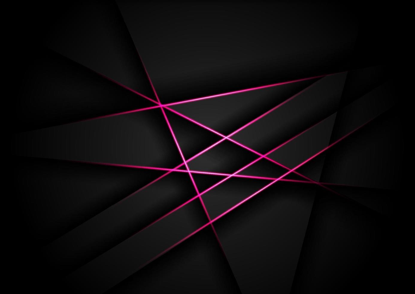 Überlappende Schichten des abstrakten rosa Linienlichtpolygons entwerfen modernen futuristischen Hintergrund. vektor