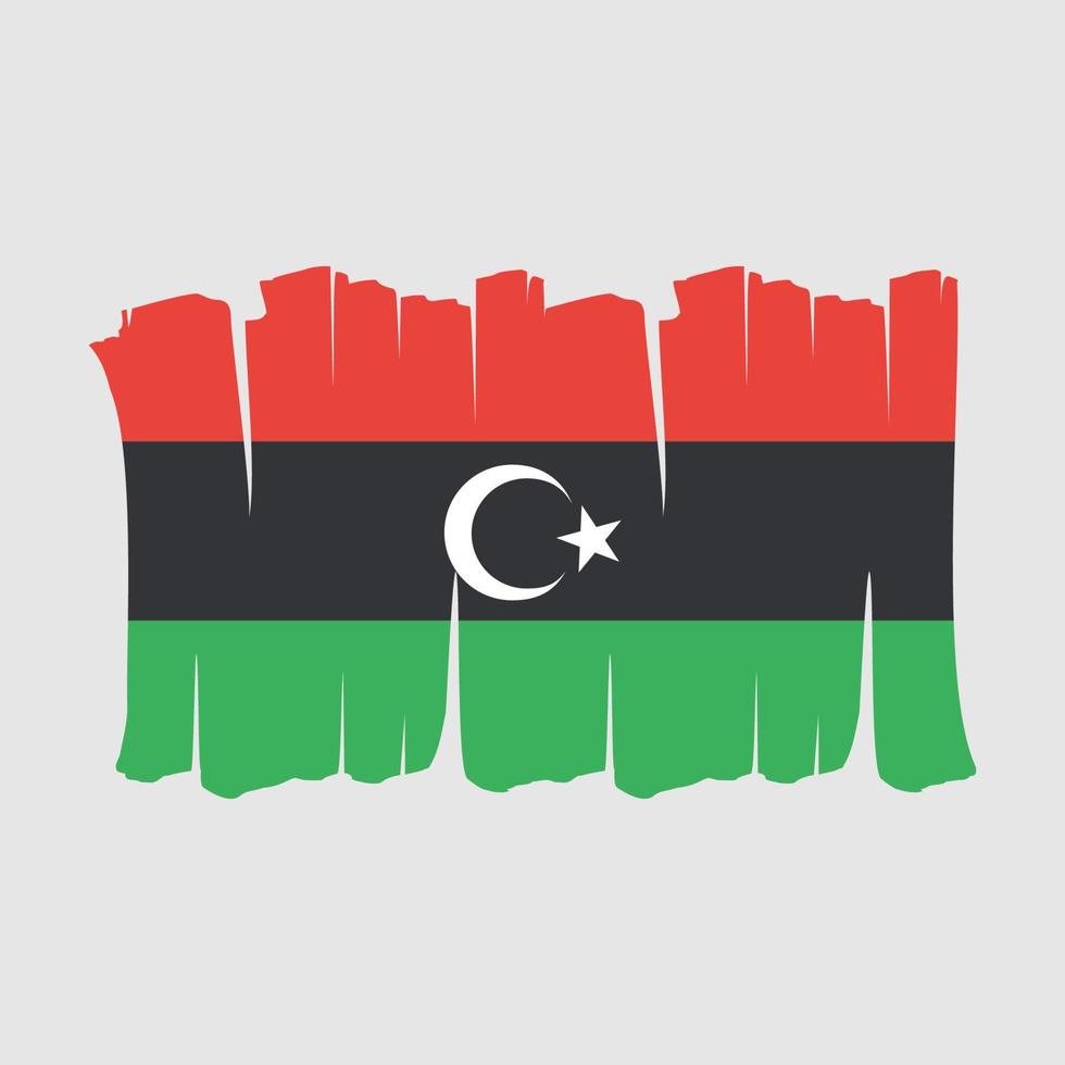 Libyen Flaggenpinsel vektor