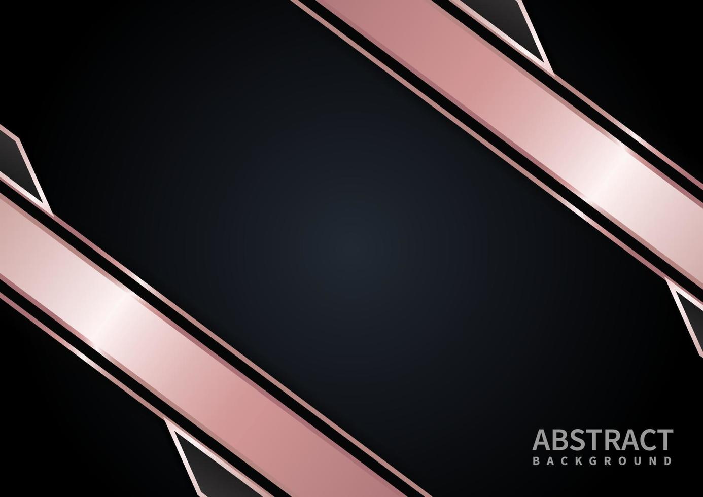 abstrakt mall rosa guld geometrisk kontrast svart bakgrund. vektor