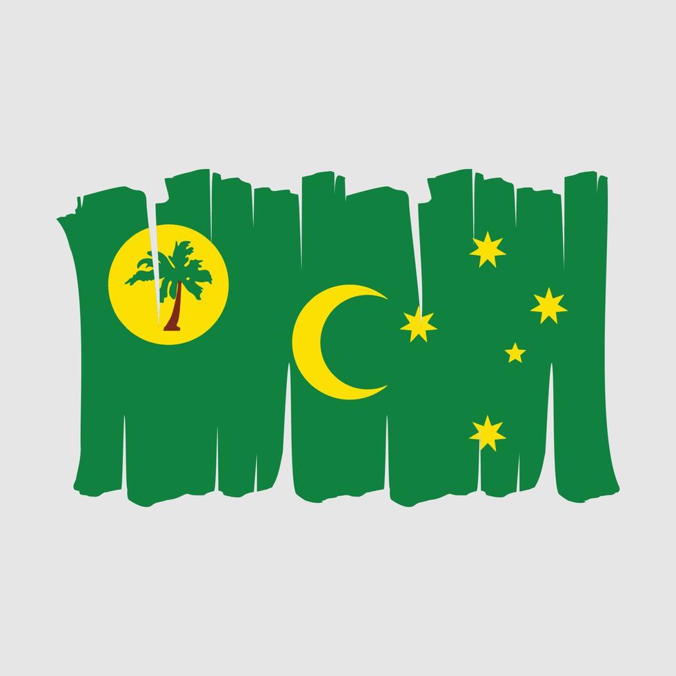 cocos öar flagga borsta vektor