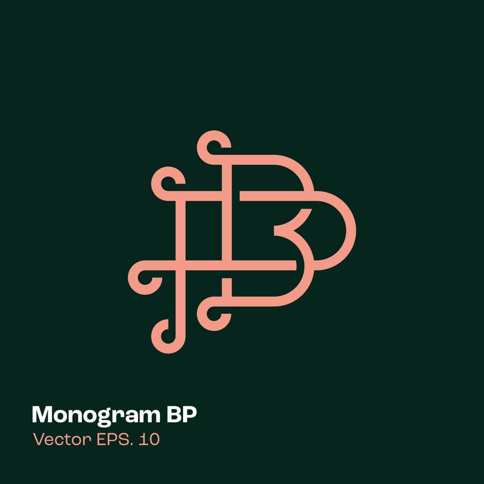 monogram logotyp bp vektor