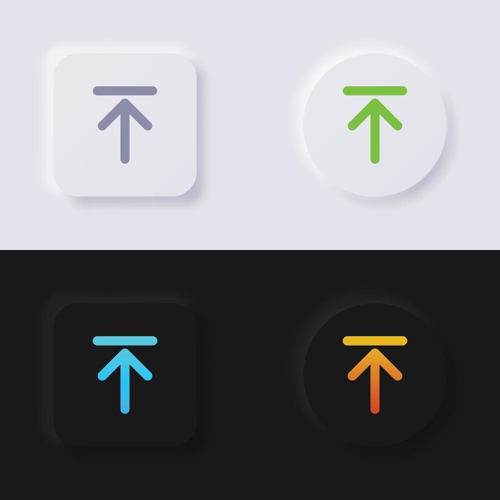 Upload-Symbol-Button-Icon-Set, mehrfarbiger Neumorphismus-Button Soft-UI-Design für Webdesign, Anwendungs-UI und mehr, Button, Vektor. vektor