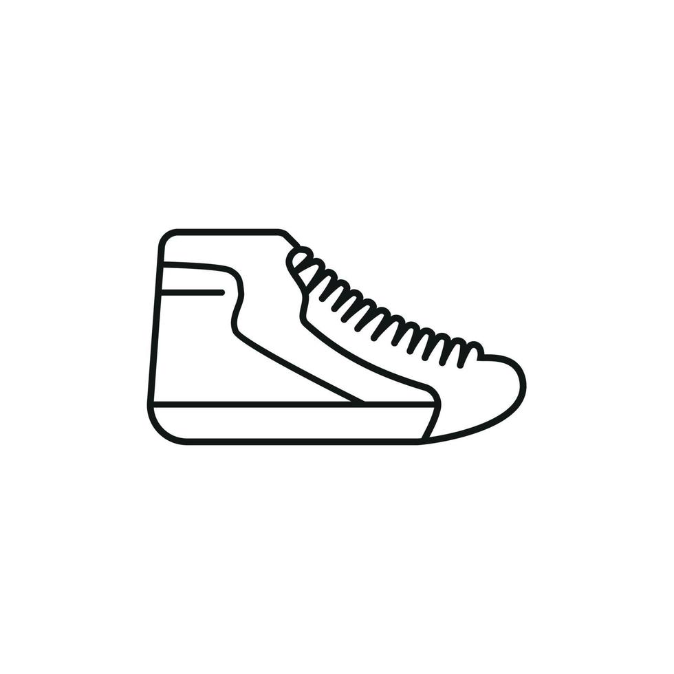 Schwarz-Weiß-Konturvektorillustration von Schuhen. Turnschuhe, Unisex, Outline-Sneaker. Vektorlinie. vektor