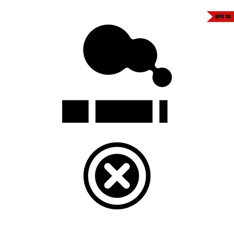 illustration av Nej rökning glyf ikon vektor