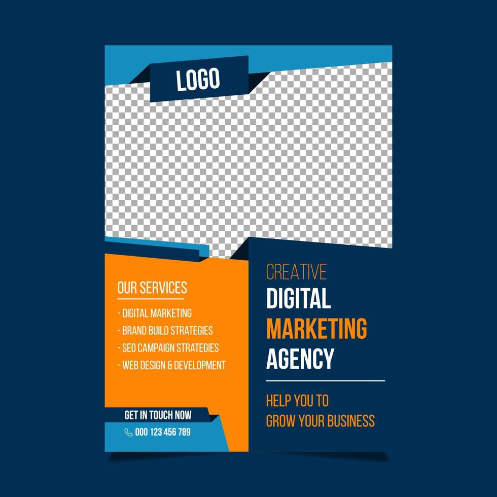 Flyer-Design für kreative Agenturen für digitales Marketing vektor