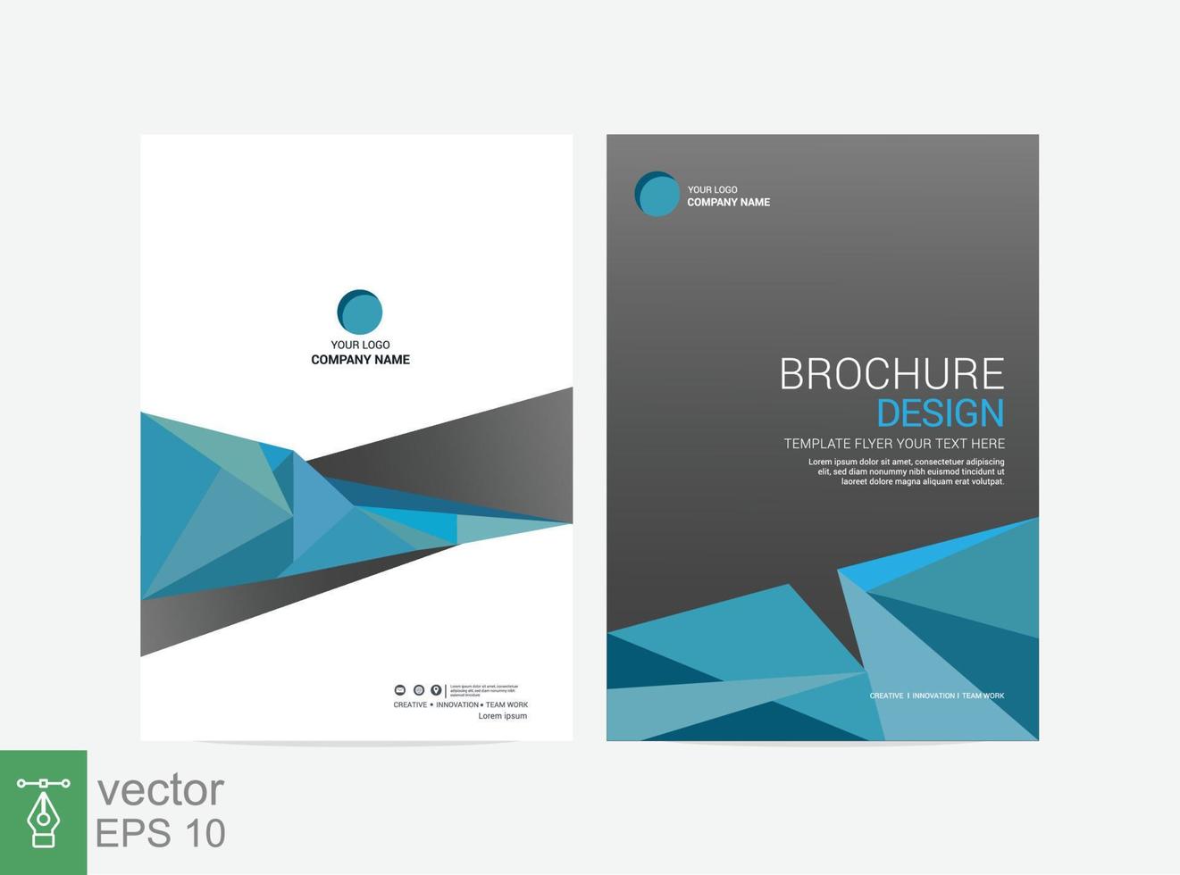 Vorlagenvektordesign für Cover, Poster, Unternehmenspräsentation, Broschüre. Broschüre Vorlage Flyer Hintergrund für Business-Design. modernes layout mit blauer farbe größe a4. Folge 10. vektor