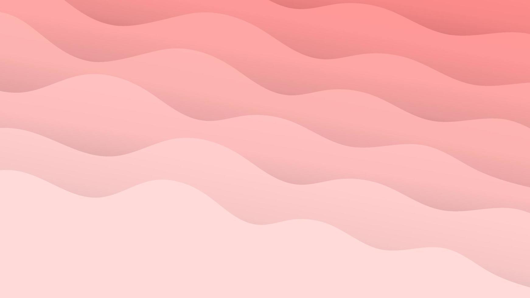 Vektorgrafik rosa Wellenmuster, sanfte Pastellwellen mit Farbverlauf, abstrakter rosa Muschelstil vektor