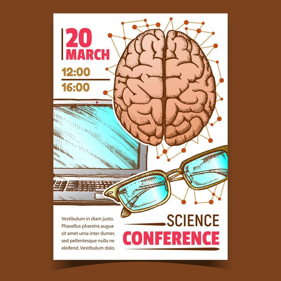 Promo-Poster-Vektor für die Medizin-Wissenschaftskonferenz vektor