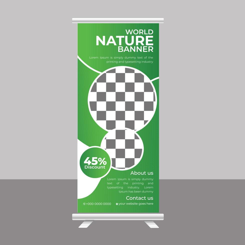 Natur Roll-up-Banner-Template-Design vektor