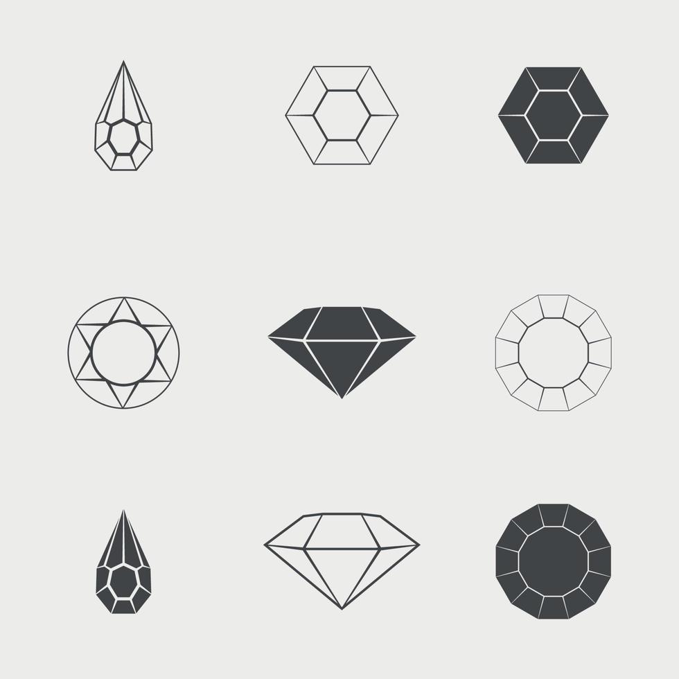 Reihe von Symbolen zu einem Thema Edelsteine vektor
