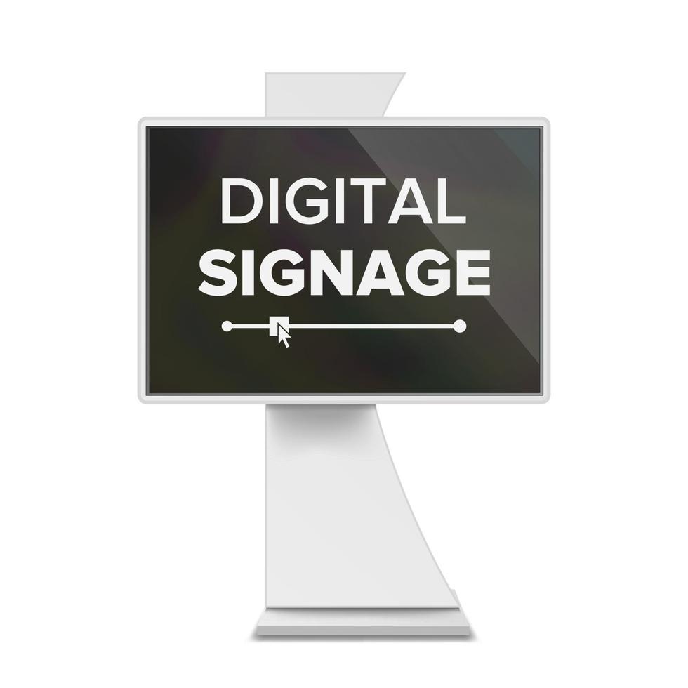 Werbevektor für digitale Beschilderung. werbebildschirm mock-up isoliert. LCD Digital Signage für den Innenbereich. isolierte Abbildung vektor