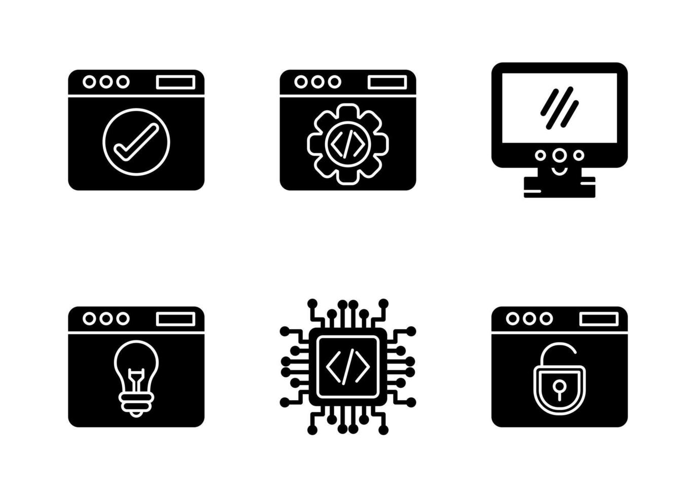 Web-Entwicklungsvektor-Icon-Set vektor