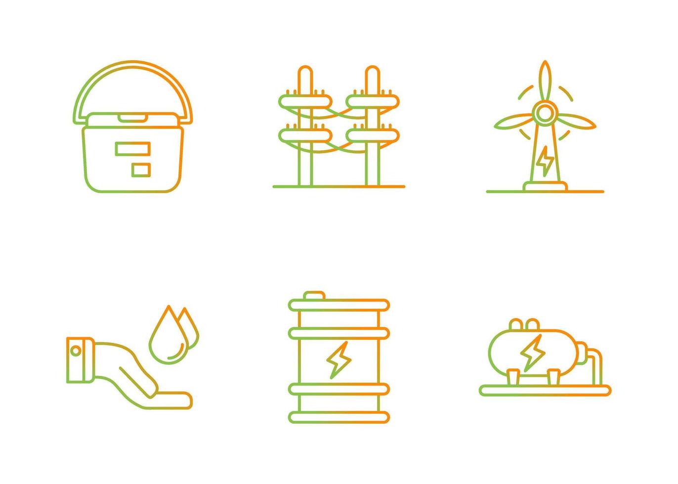 Vektor-Icon-Set für nachhaltige Energie vektor