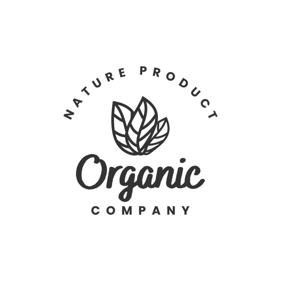 Natur-Bio-Produkt-Logo-Template-Design vektor