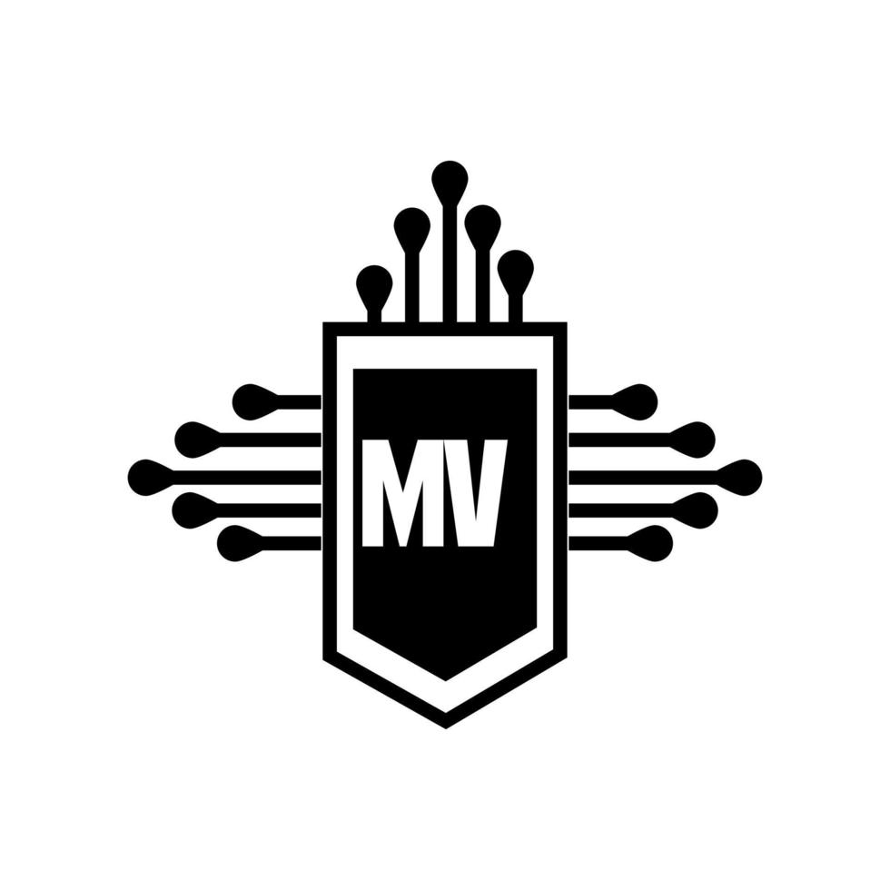 mv letter logo design.mv kreatives ursprüngliches mv letter logo design. mv kreative Initialen schreiben Logo-Konzept. vektor