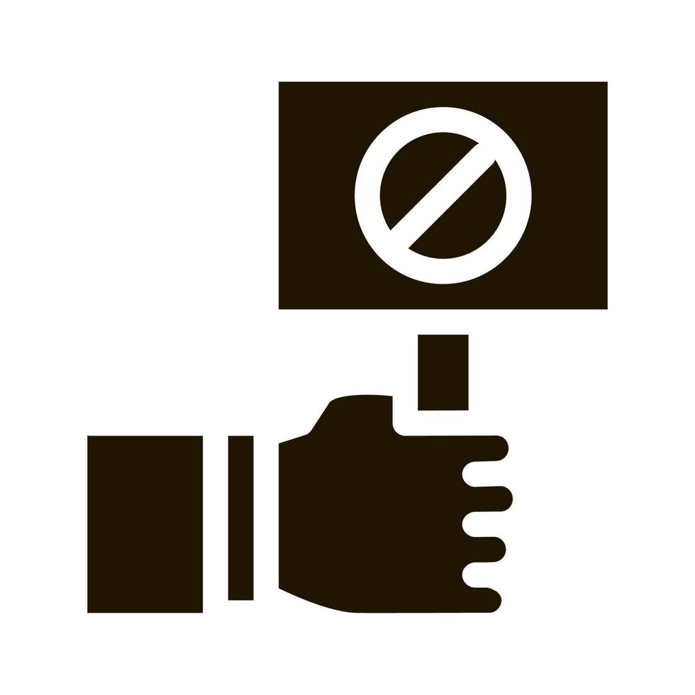 Flaggenzeichen, das auf die Vektor-Glyphen-Illustration des Protestsymbols hinweist vektor