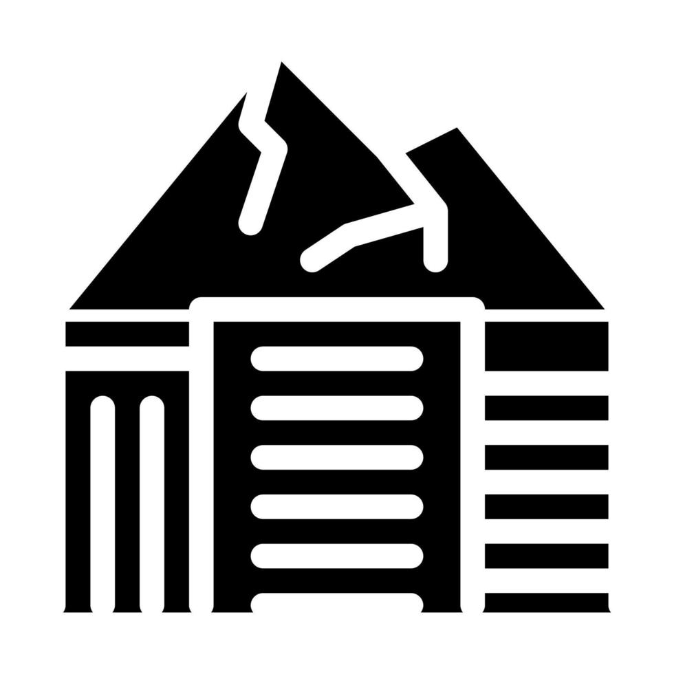 Hochhäuser zwischen Bergen Symbolvektor-Glyphenillustration vektor
