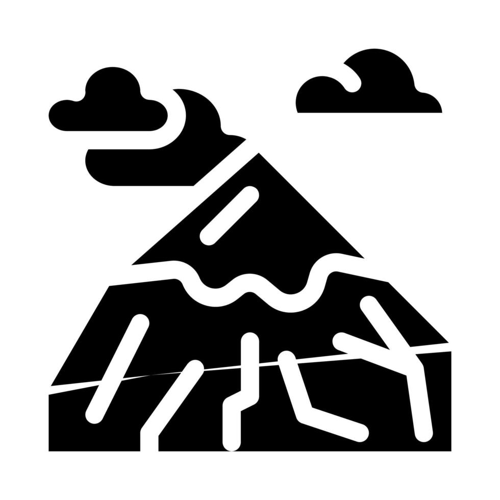 Kopf der Bergsymbol-Vektor-Glyphen-Illustration vektor