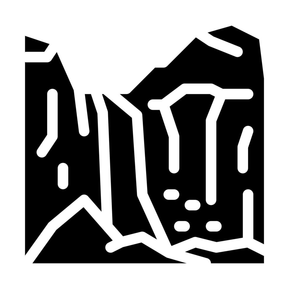 berg raviner ikon vektor glyf illustration