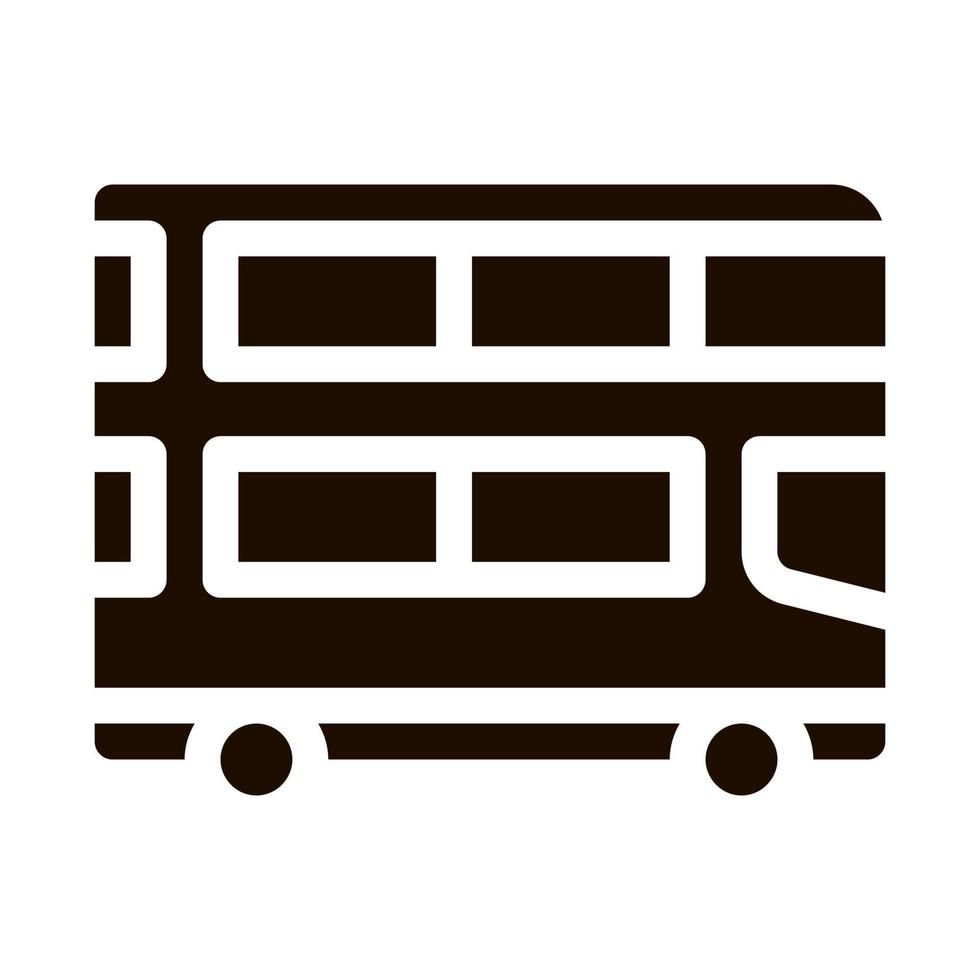 ÖPNV-Doppeldeckerbus-Glyphen-Symbol vektor