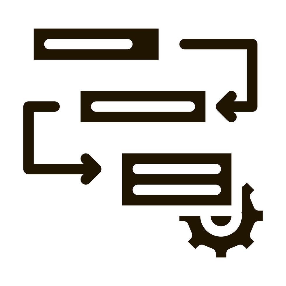 Zahnradalgorythmus-System agiles Element-Glyphen-Symbol vektor