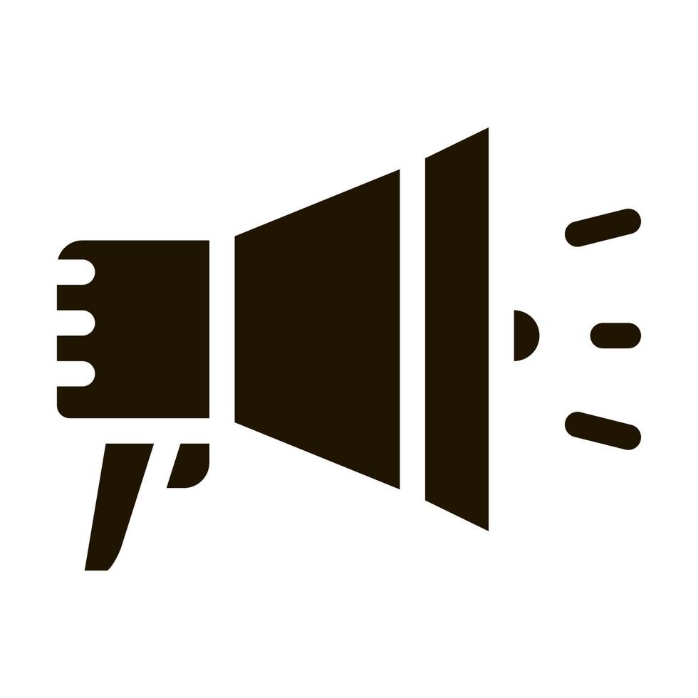 Glyphensymbol für Lautsprecher, Megaphon, bewegliches Element vektor