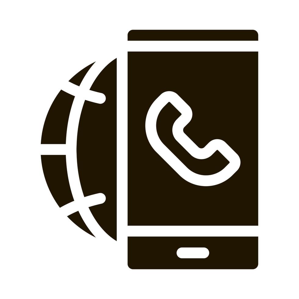 voip smartphone internetverbindung symbol vektor glyph illustration