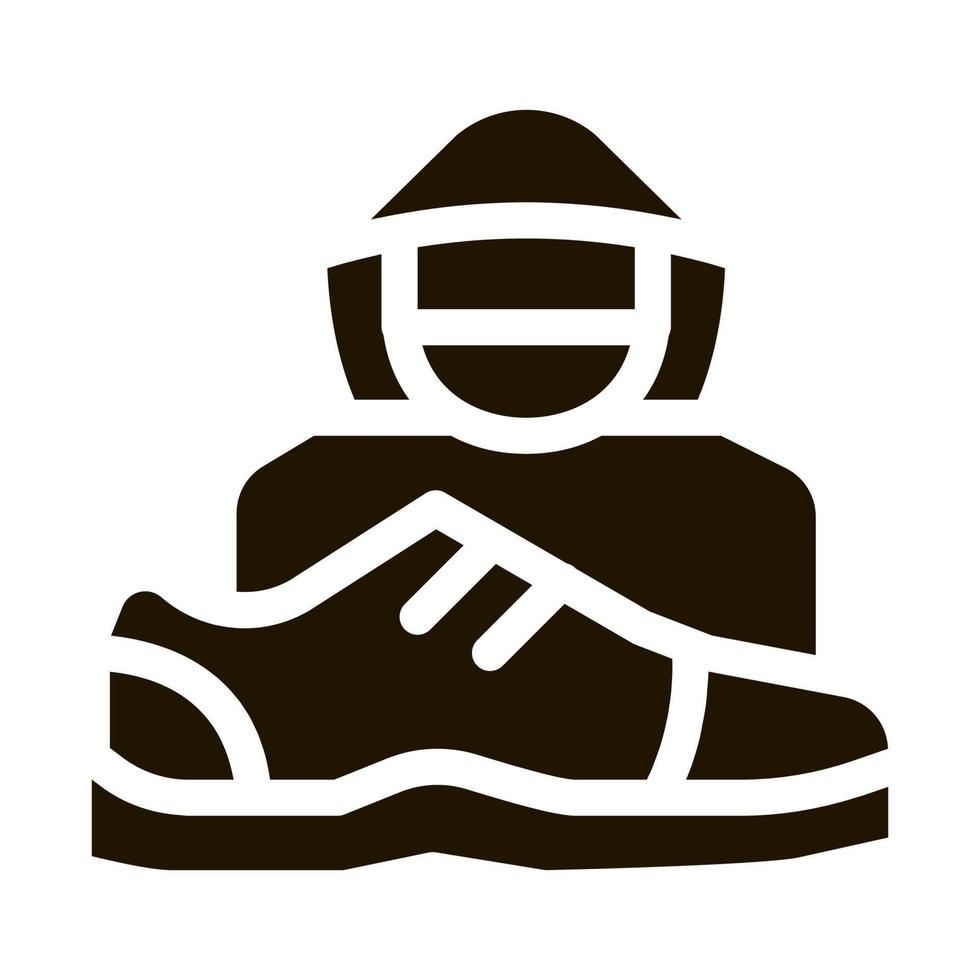 Schuhe Ladendieb menschliches Symbol Vektor-Glyphen-Illustration vektor
