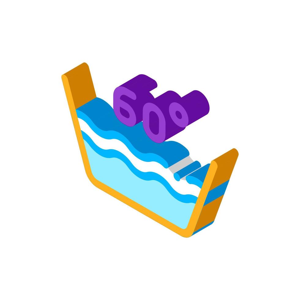 Wäsche sechzig Grad Celsius isometrische Symbolvektorillustration vektor