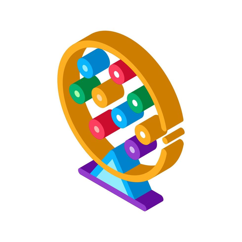 lotterietrommel isometrische symbolvektorillustration vektor