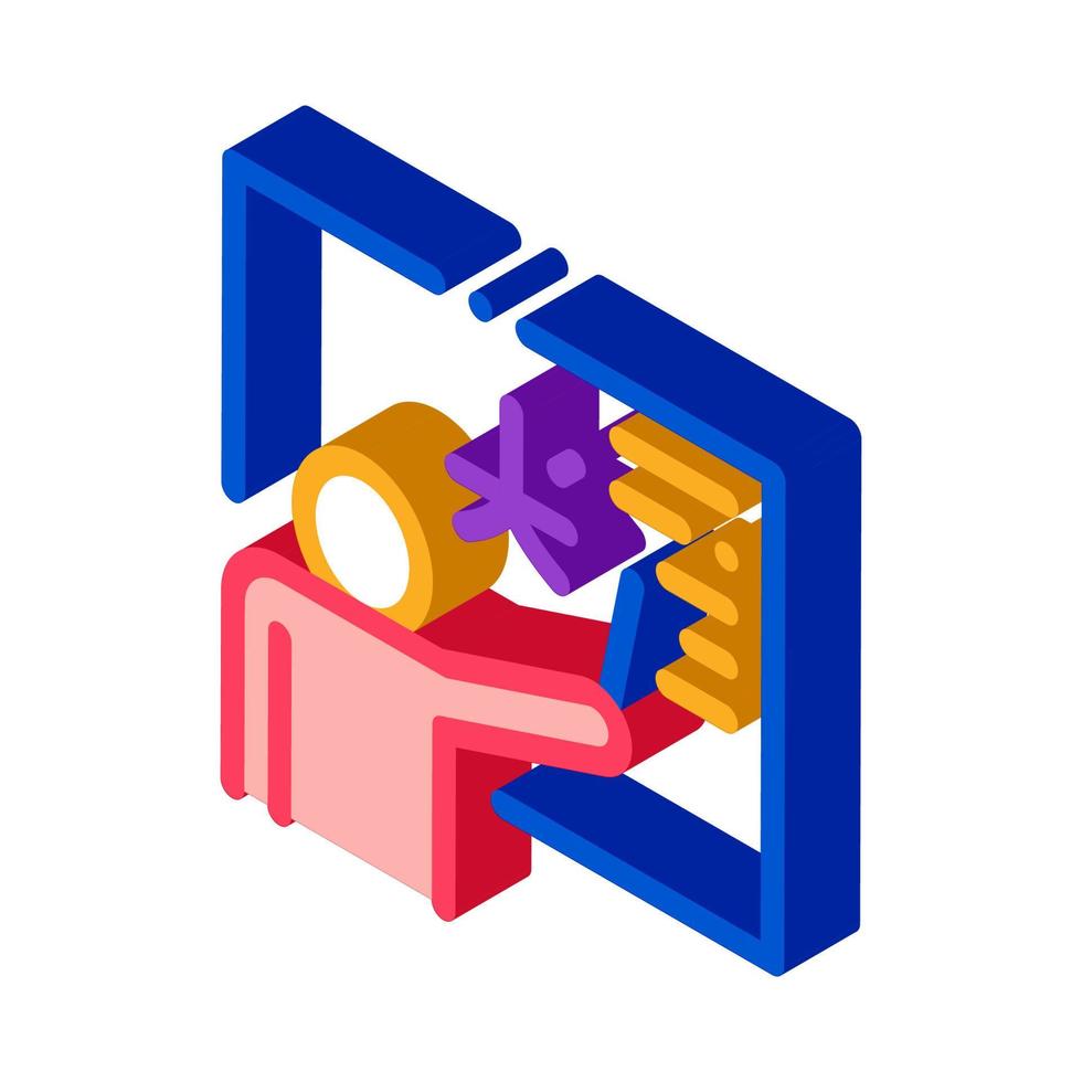 Fremdsprachenlehrer isometrische Symbolvektorillustration vektor