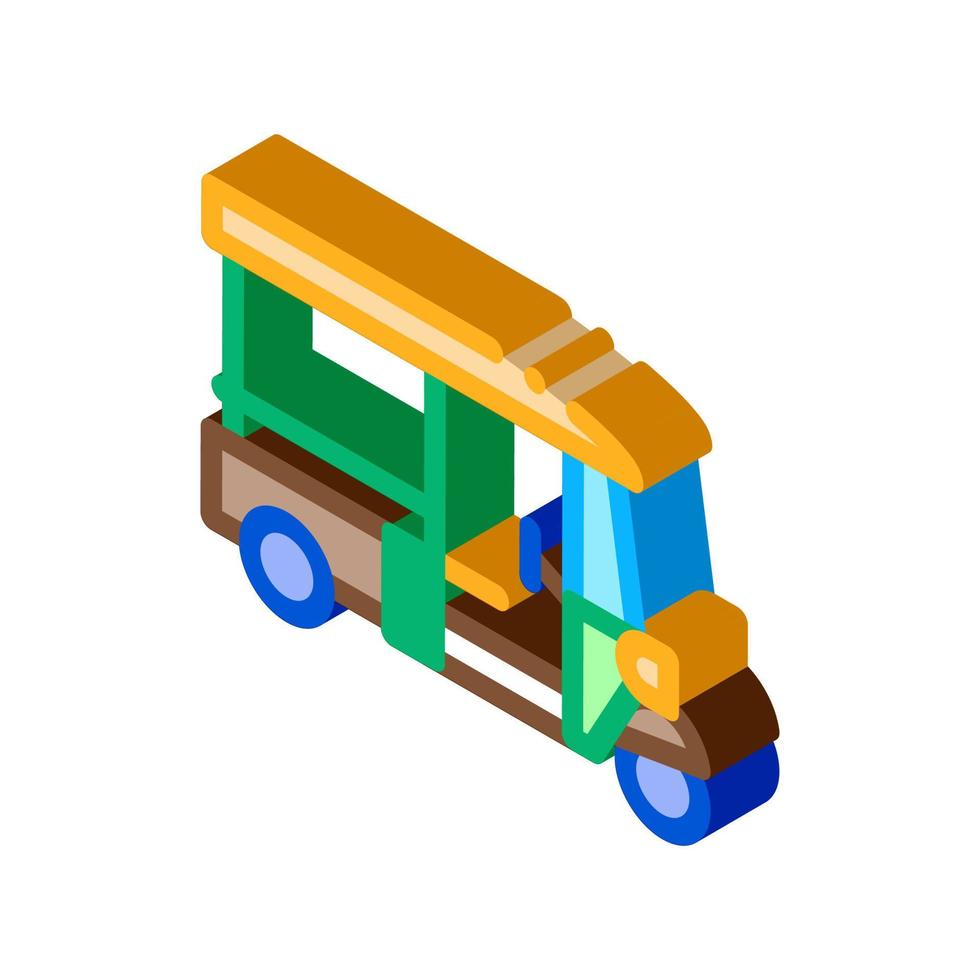 tuk tuk thailand transport isometrische symbolvektorillustration vektor